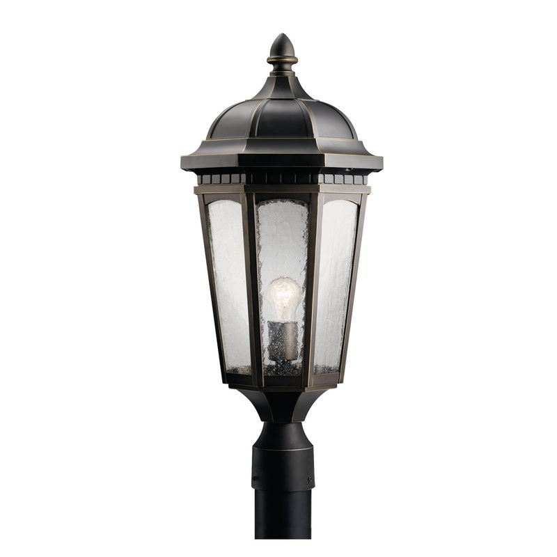 Courtyard One Light Outdoor Post Mount in Rubbed Bronze