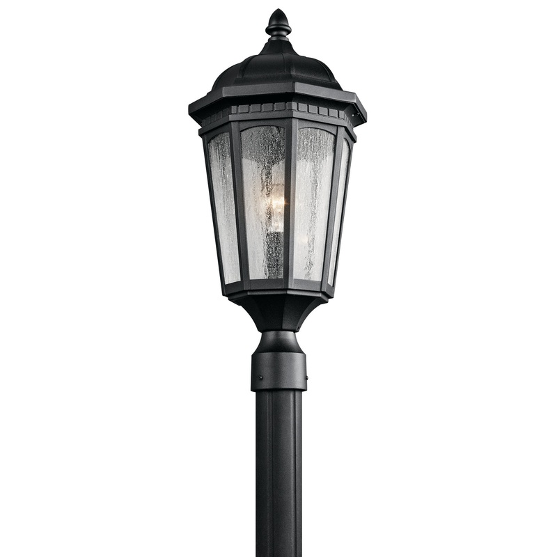 Courtyard One Light Outdoor Post Mount in Textured Black