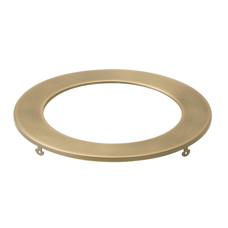 Direct To Ceiling Unv Accessor 6in Round Slim Downlight Trim in Natural Brass