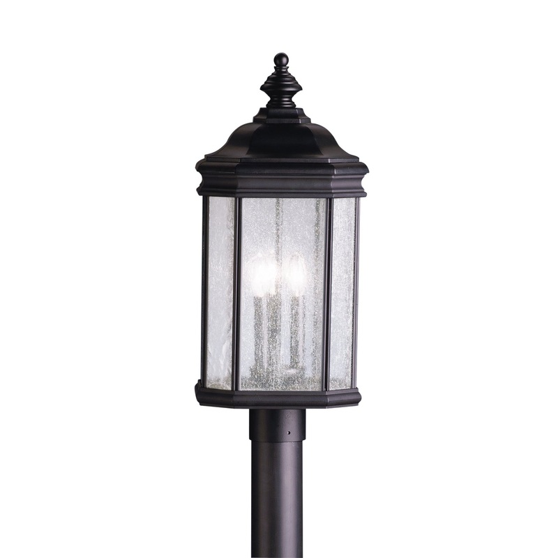 Kirkwood Three Light Outdoor Post Mount in Black
