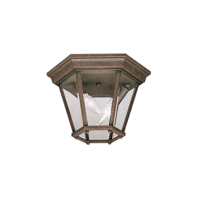 Madison Two Light Outdoor Flush/Semi Flush Mount in Tannery Bronze