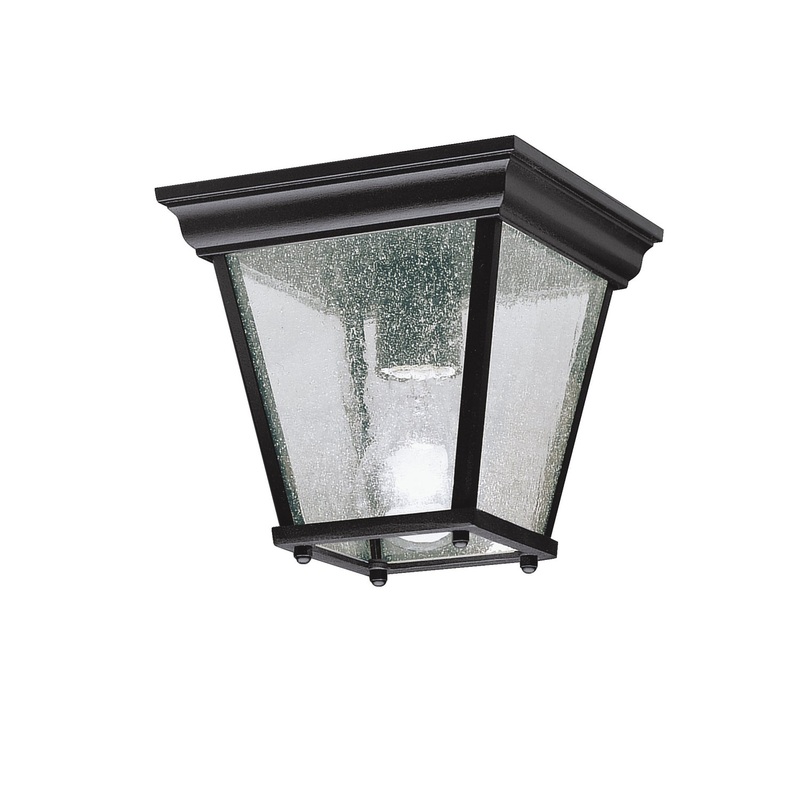 One Light Outdoor Ceiling Mount in Black