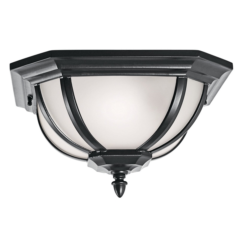 Salisbury Two Light Outdoor Flush/Semi Flush Mount in Black