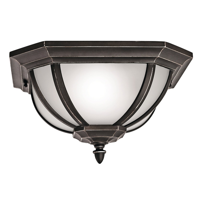 Salisbury Two Light Outdoor Flush/Semi Flush Mount in Rubbed Bronze