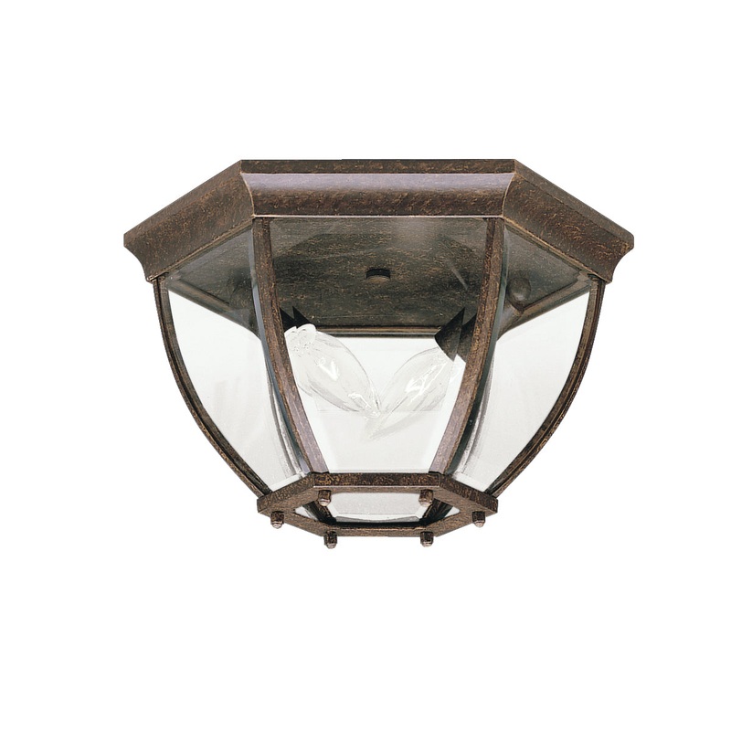 Two Light Outdoor Ceiling Mount in Tannery Bronze