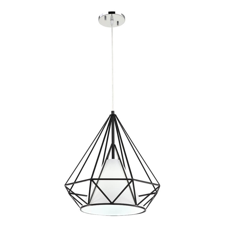Diamond One Light Pendant in Matte Black