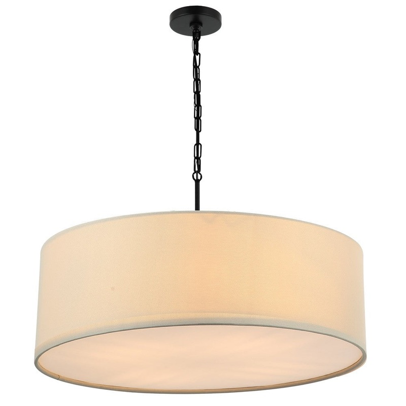 Helena Six Light Suspension in Matte Black