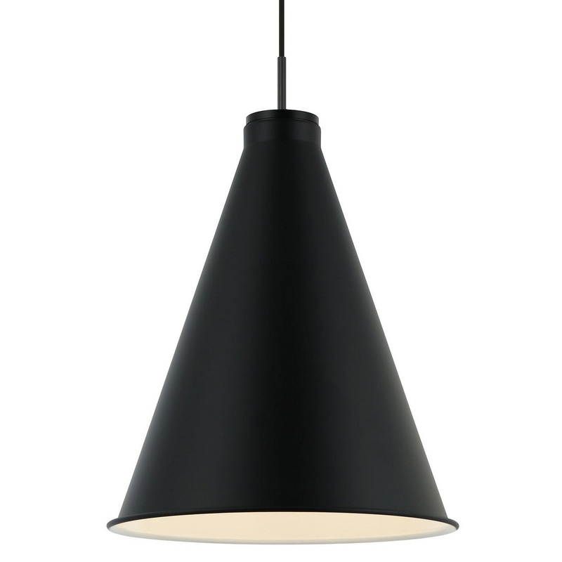 Kona One Light Pendant in Matte Black