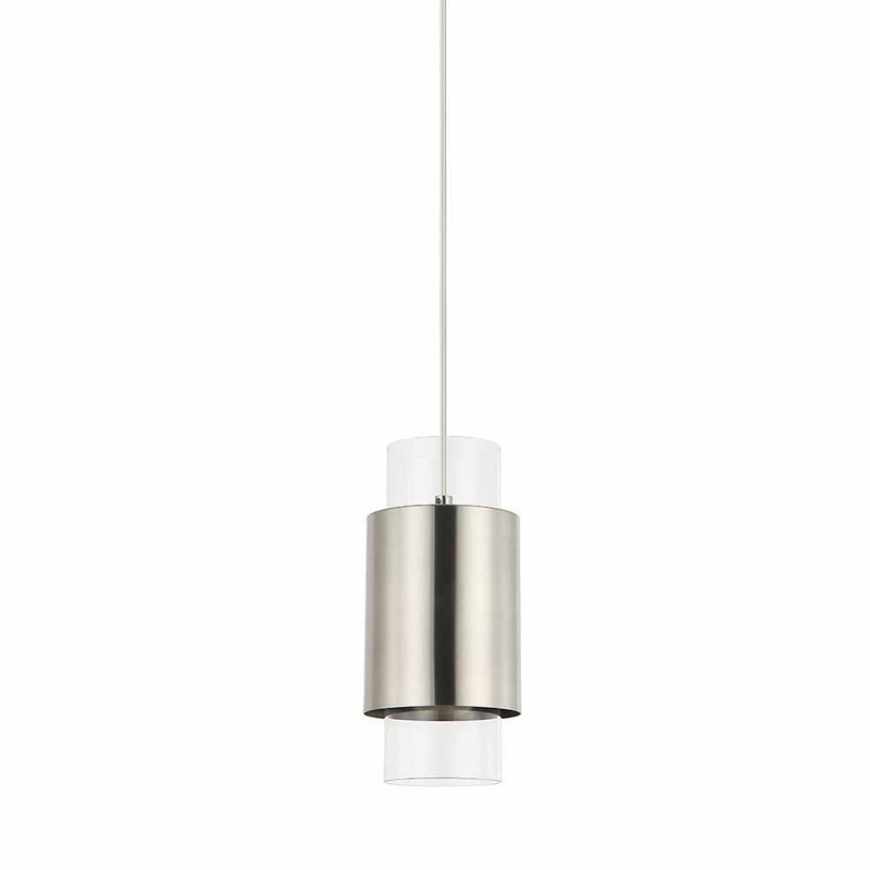 Lena One Light Pendant in Satin Nickel