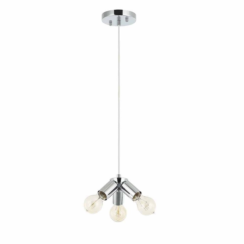 Modest Three Light Pendant in Polished Chrome