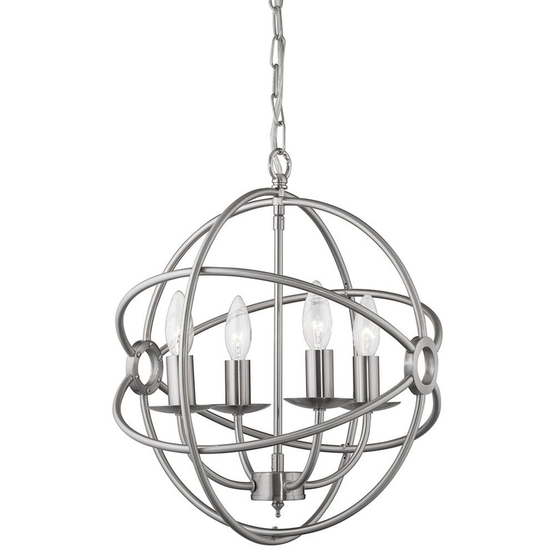 Oriana Four Light Pendant in Satin Nickel