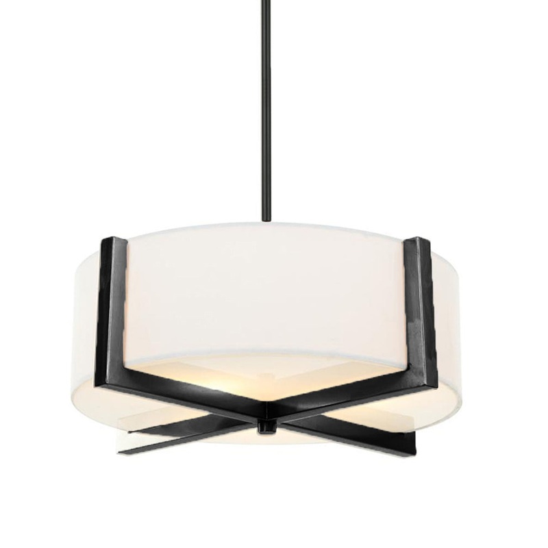 Riley Four Light Pendant in Matte Black