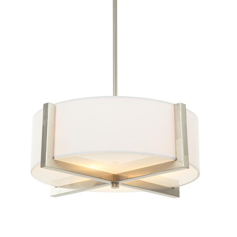 Riley Four Light Pendant in Satin Nickel