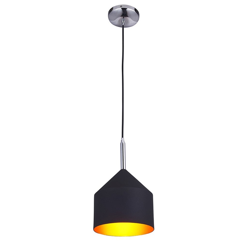 Rotello One Light Pendant in Black/Gold
