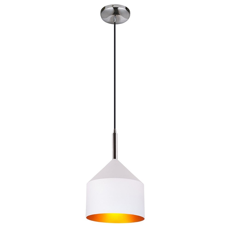 Rotello One Light Pendant in White/Gold