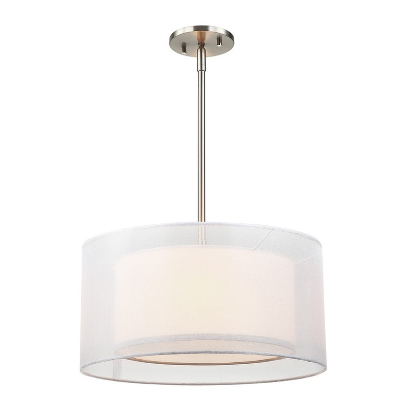 Salome Three Light Pendant in Satin Nickel