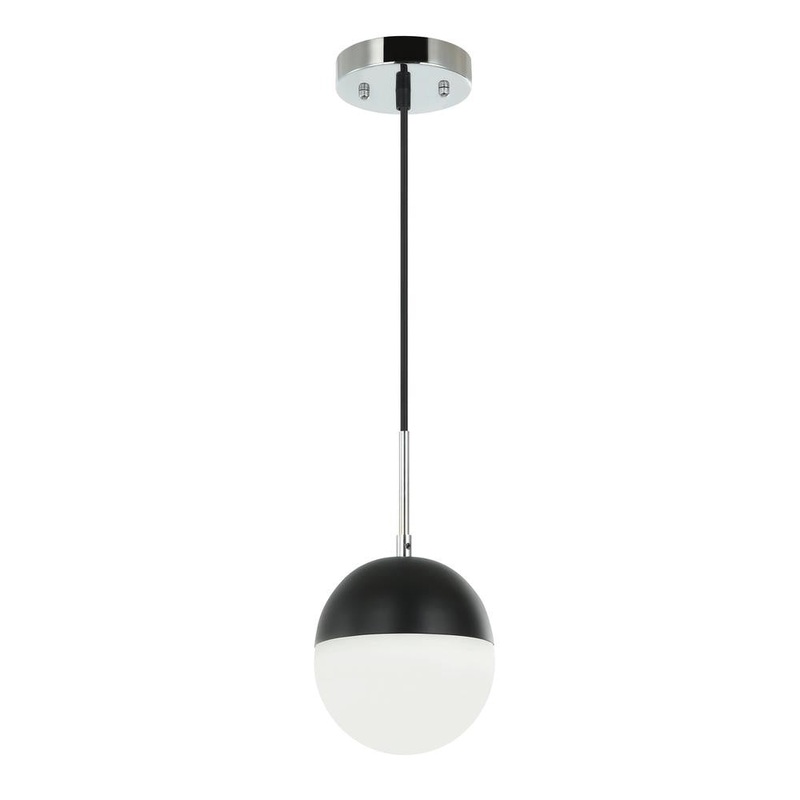Tuxedo One Light Pendant in Black/Polished Chrome