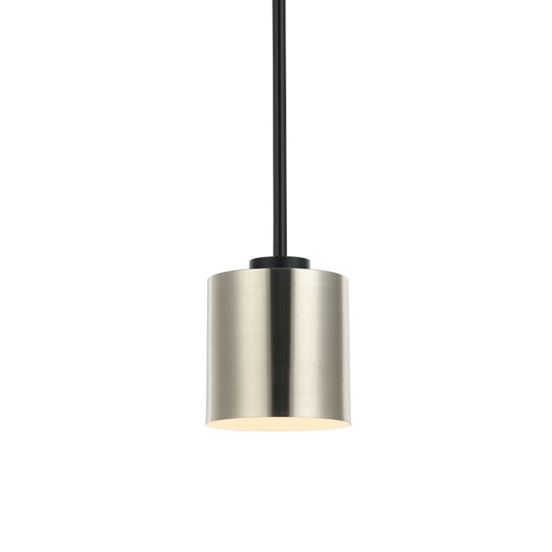 Andel One Light Pendant in Black/Satin Nickel