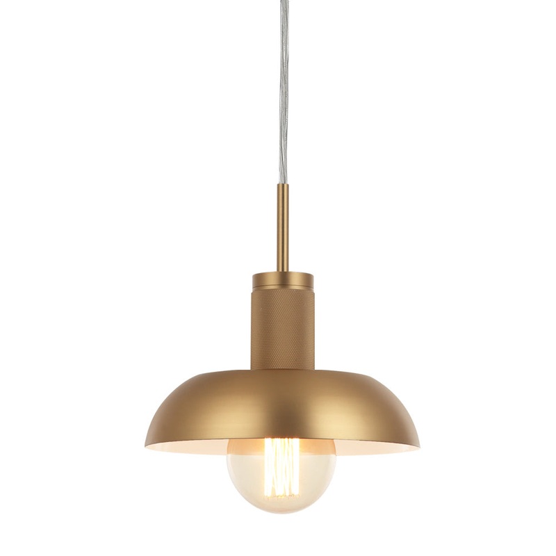Aurora One Light Pendant in Aged Brass
