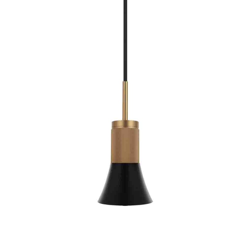 Axel One Light Pendant in Black/Aged Brass