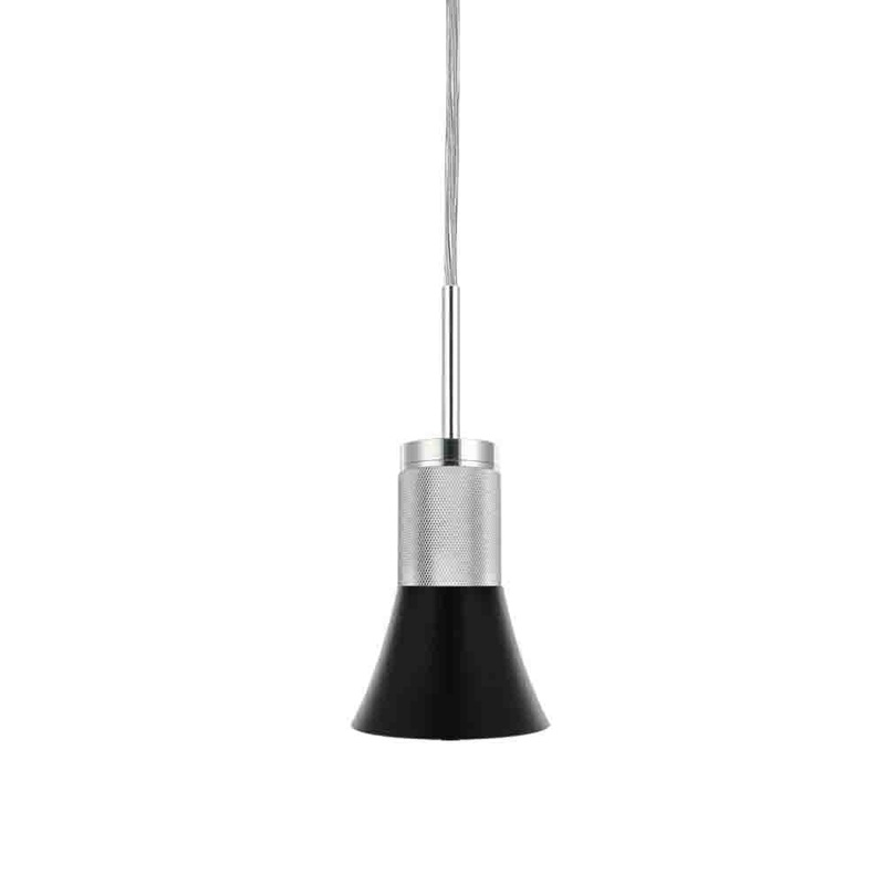 Axel One Light Pendant in Black/Polished Chrome