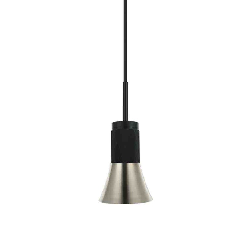 Axel One Light Pendant in Black/Satin Nickel