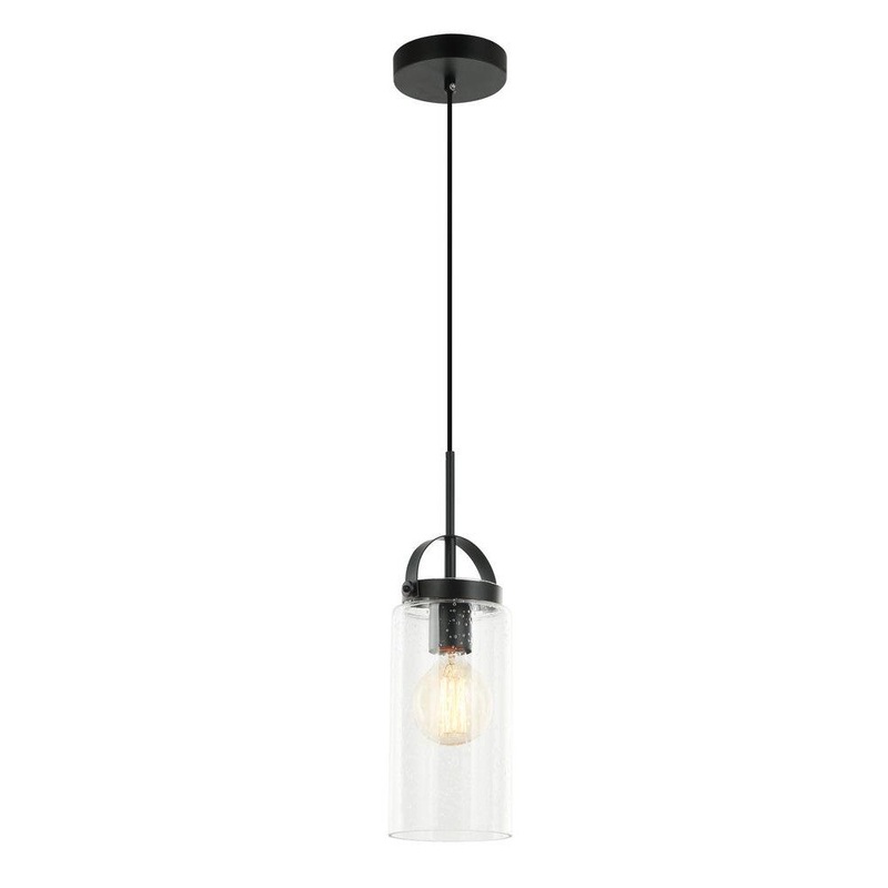 Banister One Light Pendant in Matte Black