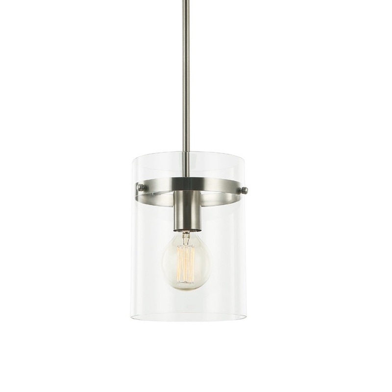 Claire One Light Pendant in Satin Nickel