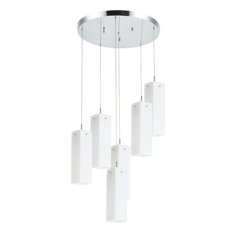 Della Six Light Pendant in Polished Chrome
