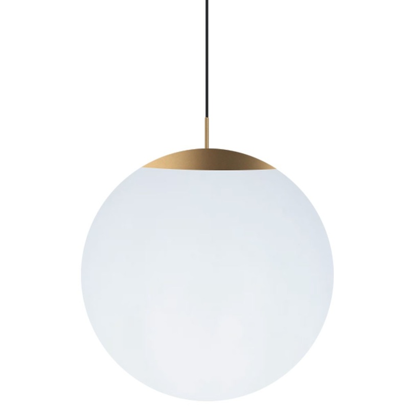 Glo Three Light Pendant in Aged Brass