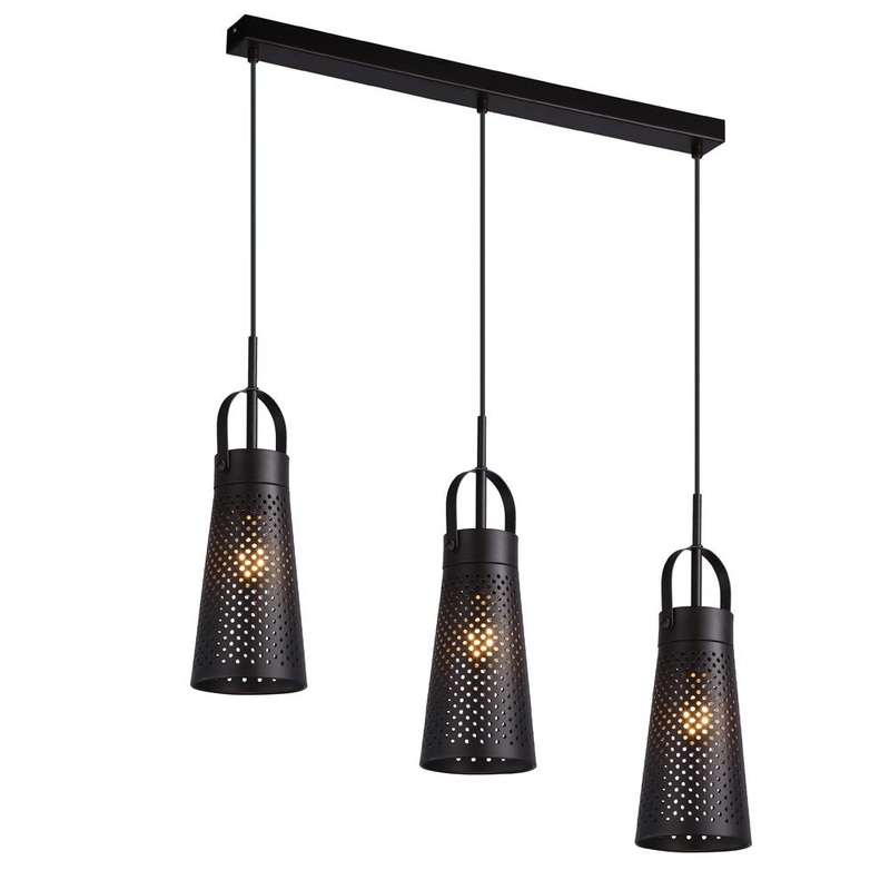 Hana Three Light Pendant in Matte Black