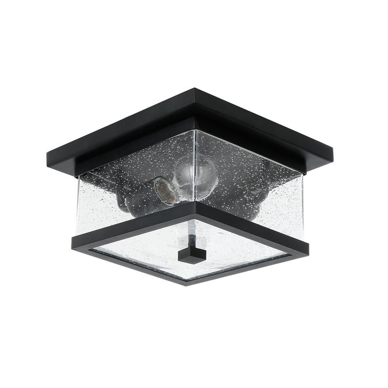 Homestead Two Light Flush Mount in Matte Black