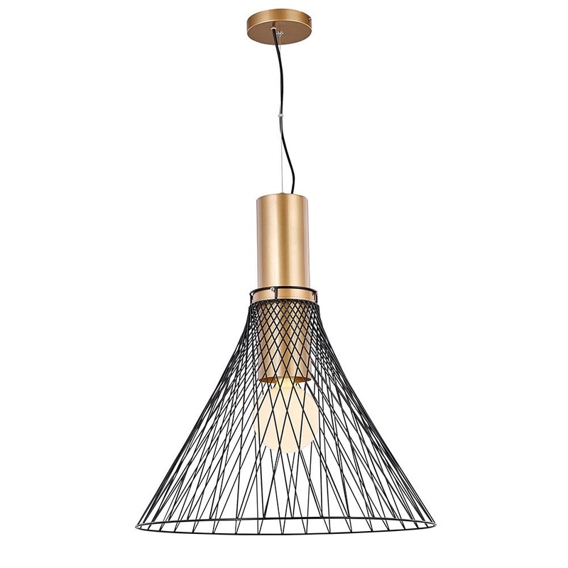 Jace One Light Pendant in Black/Gold