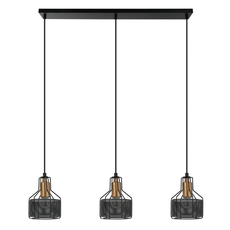 Pali Three Light Pendant in Matte Black