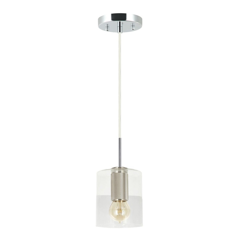 Tambour One Light Pendant in Polished Chrome