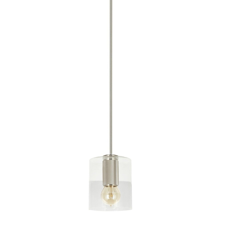 Tambour One Light Pendant in Satin Nickel