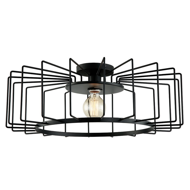 Cabra One Light Semi-Flush Mount in Matte Black