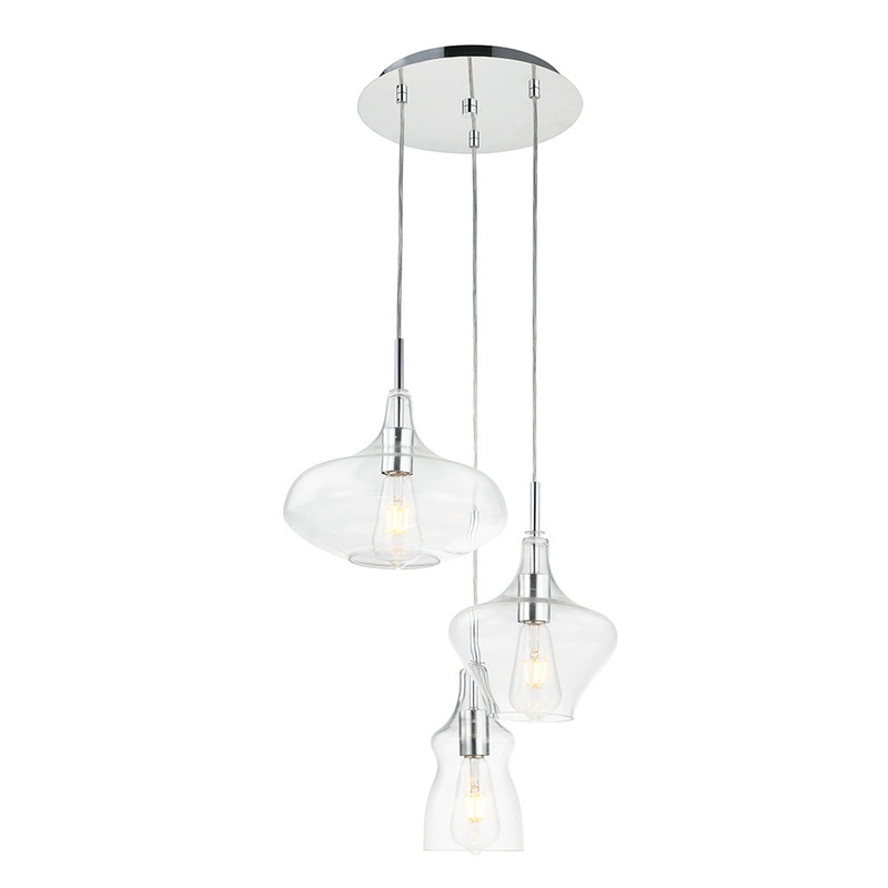 Cairo Three Light Pendant in Polished Chrome