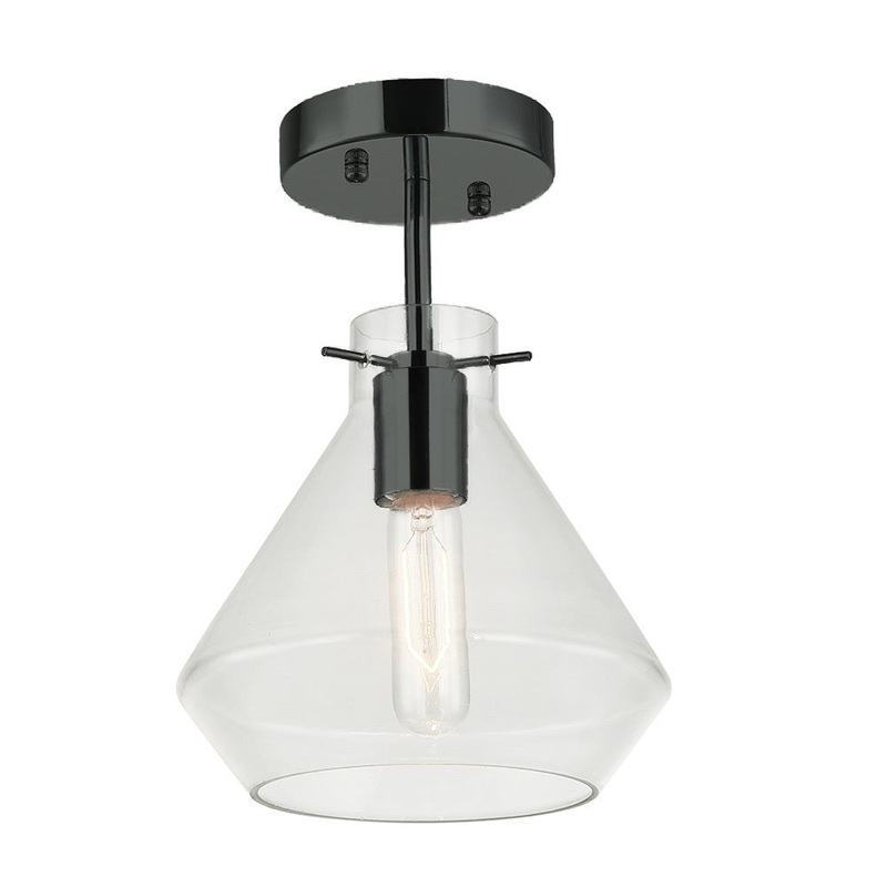 Carlo One Light Semi-Flush Mount in Matte Black