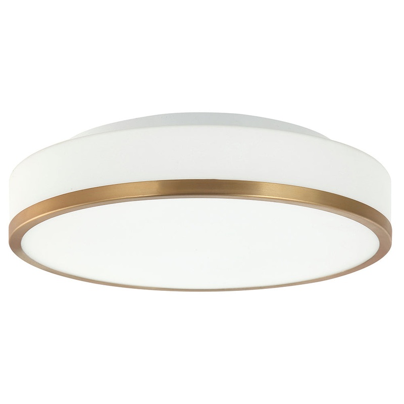 Nico Two Light Flush Mount in Aged Brass