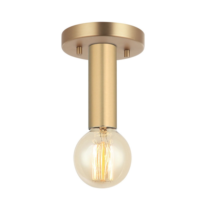 Peoria One Light Flush Mount in Aged Brass