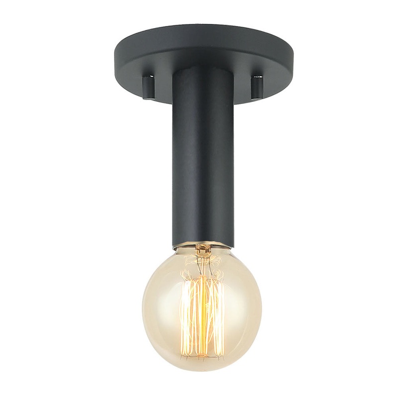 Peoria One Light Flush Mount in Matte Black