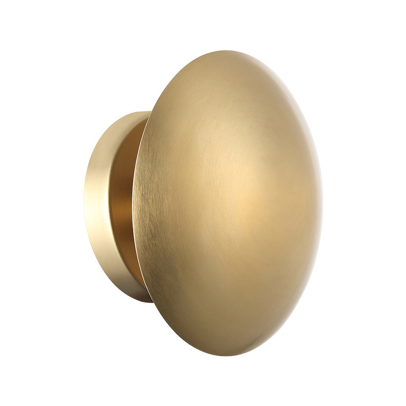 Pom One Light Wall or Ceiling Fixture in Aged Brass