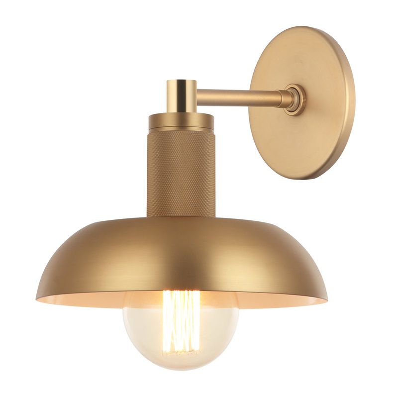 Aurora One Light Wall Sconce in Aged Brass