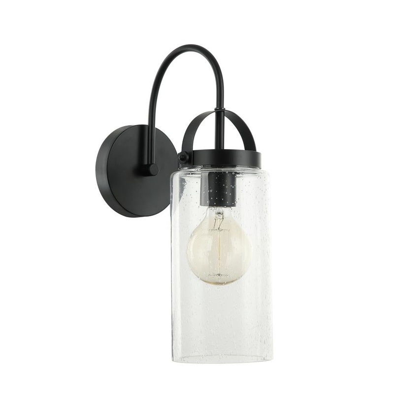 Banister One Light Wall Sconce in Matte Black