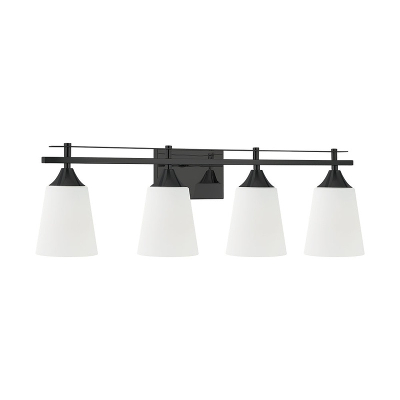 Bronson Four Light Vanity in Matte Black