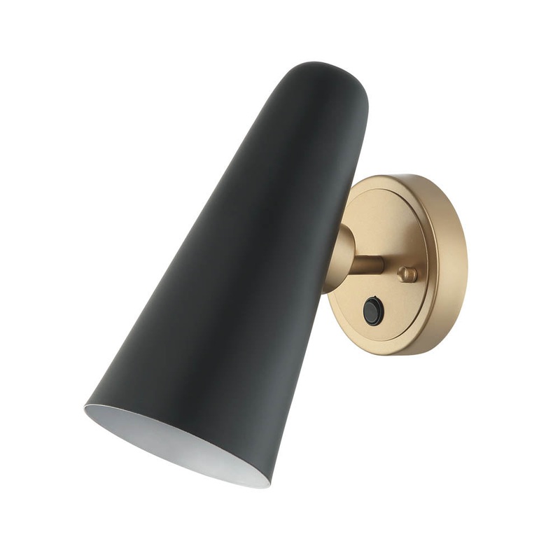 Kea One Light Wall Sconce in Black/Aged Brass