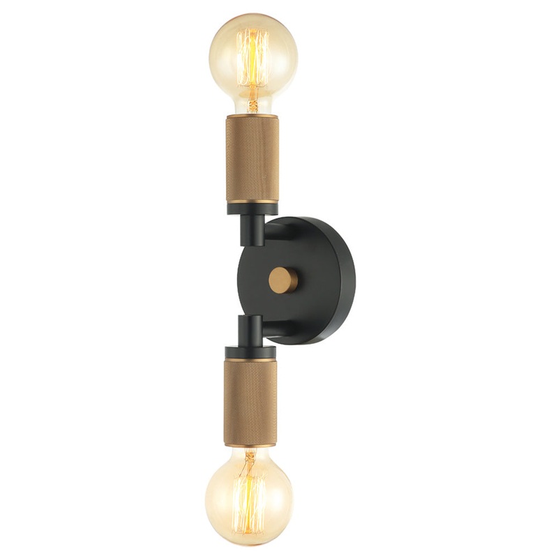 Keira Two Light Wall Mount in Black/Aged Brass