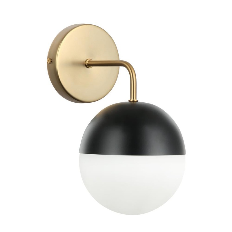 Tuxedo One Light Wall Sconce in Black/Aged Brass