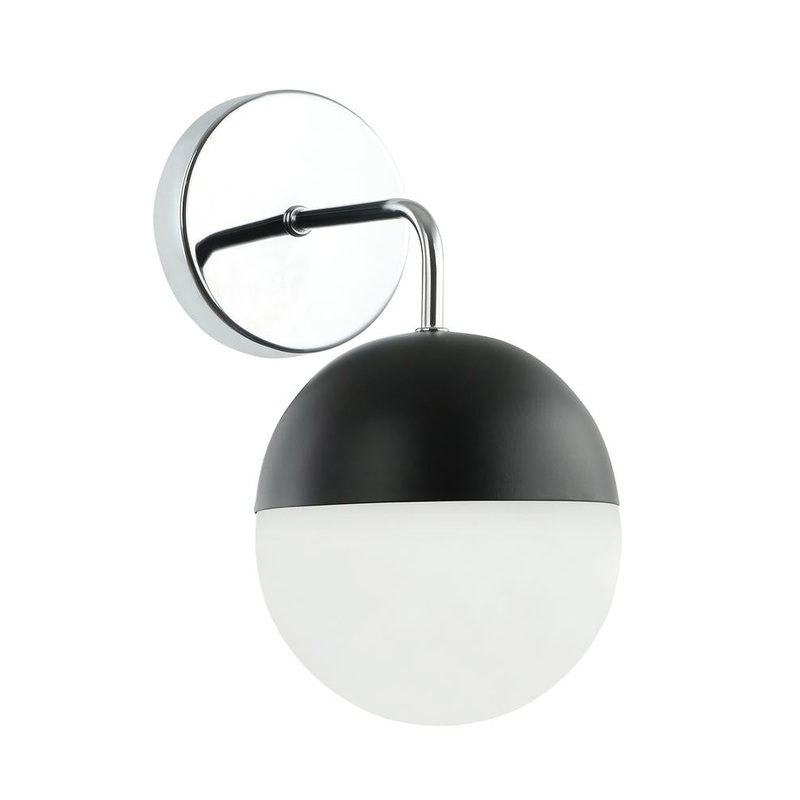 Tuxedo One Light Wall Sconce in Black/Polished Chrome
